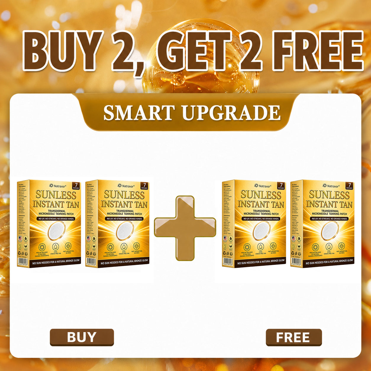 ⭐ Natravor® Microneedle Tanning Patches: A Natural Bronze Glow Without UV & DHA