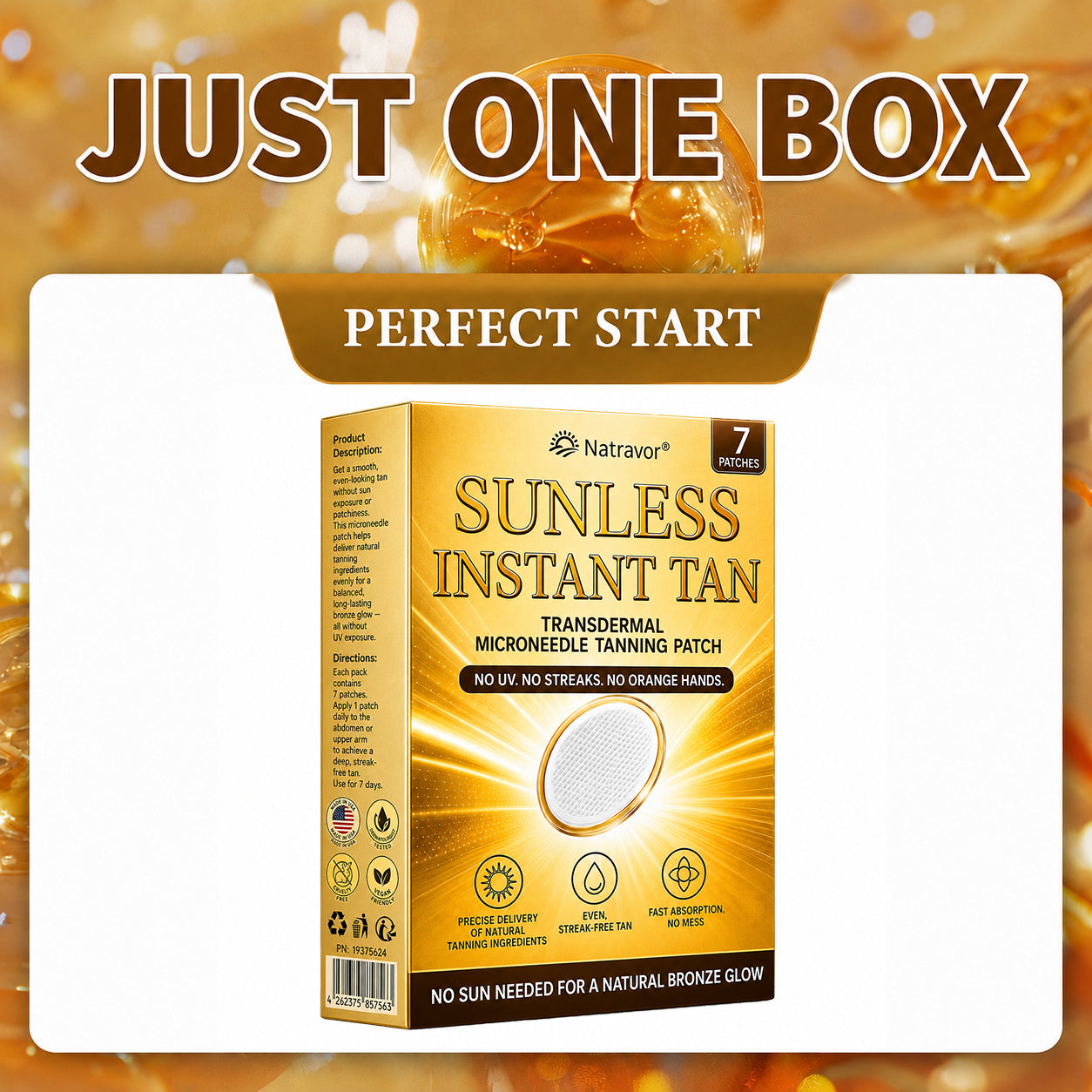 ⭐ Natravor® Microneedle Tanning Patches: A Natural Bronze Glow Without UV & DHA