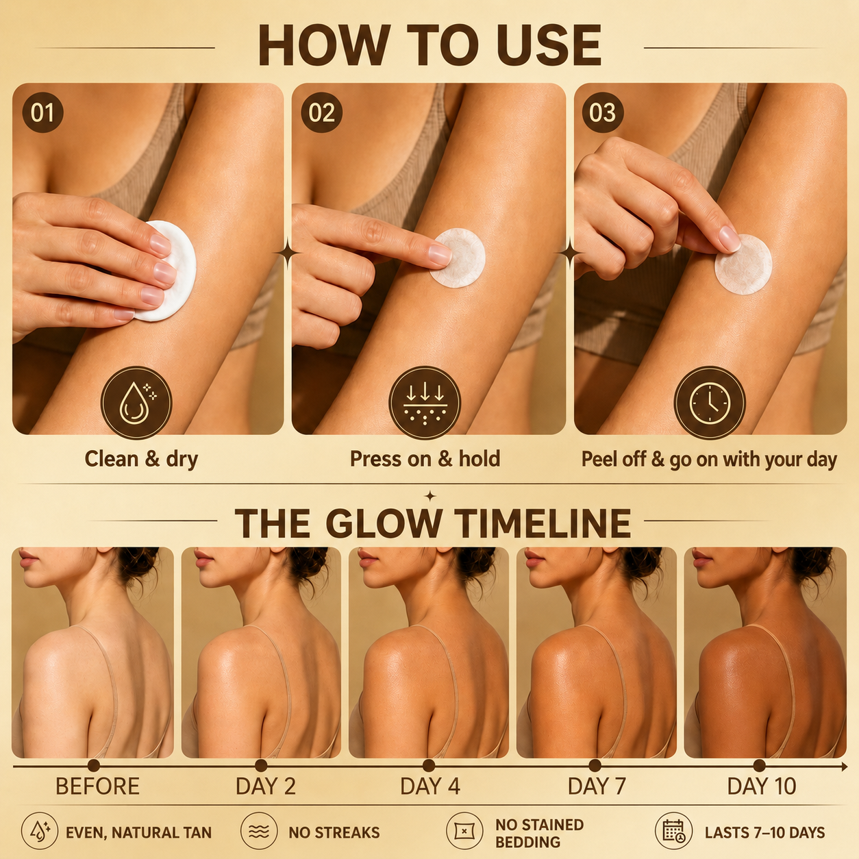 ⭐ Natravor® Microneedle Tanning Patches: A Natural Bronze Glow Without UV & DHA