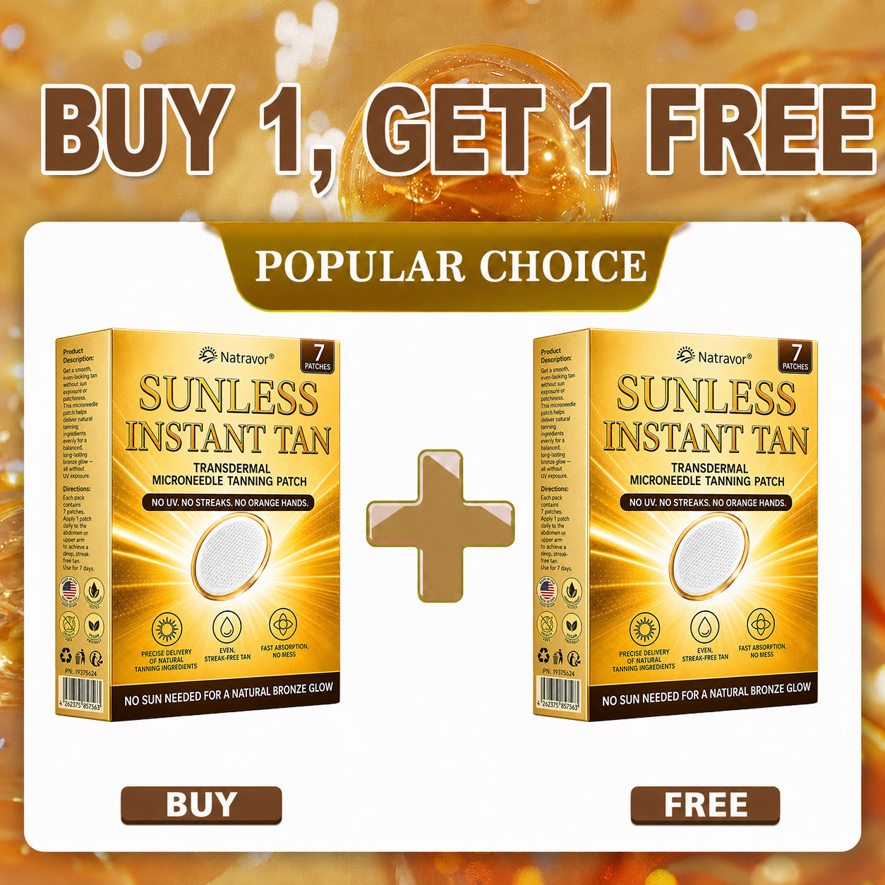 ⭐ Natravor® Microneedle Tanning Patches: A Natural Bronze Glow Without UV & DHA