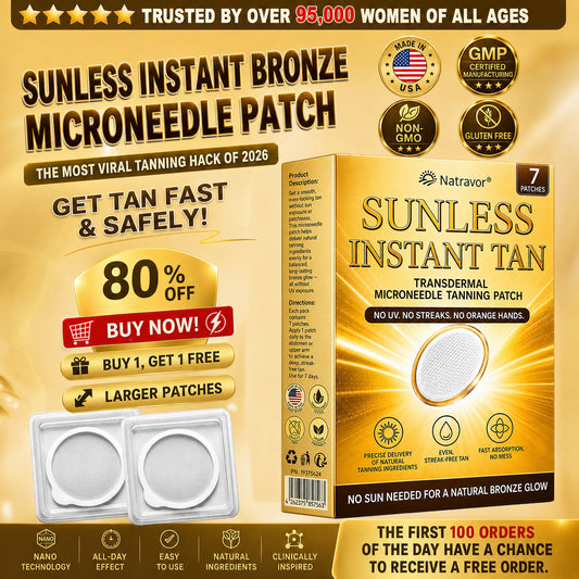 ⭐ Natravor® Microneedle Tanning Patches: A Natural Bronze Glow Without UV & DHA