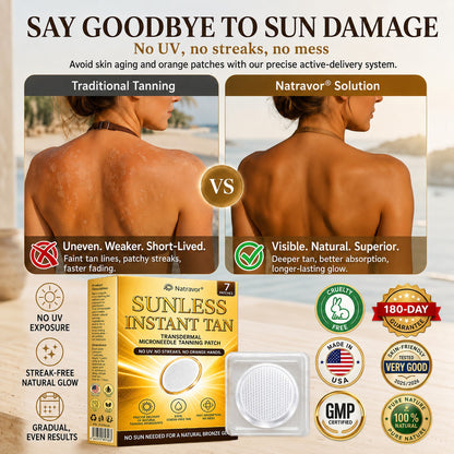 ⭐ Natravor® Microneedle Tanning Patches: A Natural Bronze Glow Without UV & DHA